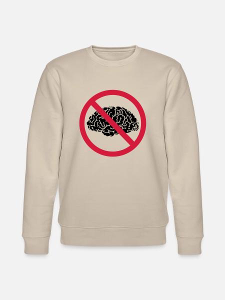 no brains allowed - Stanley/Stella CHANGER Unisex Organic Sweatshirt - beige