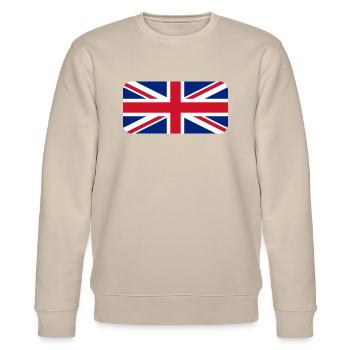 UK FLAG round corner 400 dpi - Stanley/Stella Unisex Bio-Sweatshirt CHANGER  - Beige - Vorne - Nik (191cm) & Marisol (170cm)