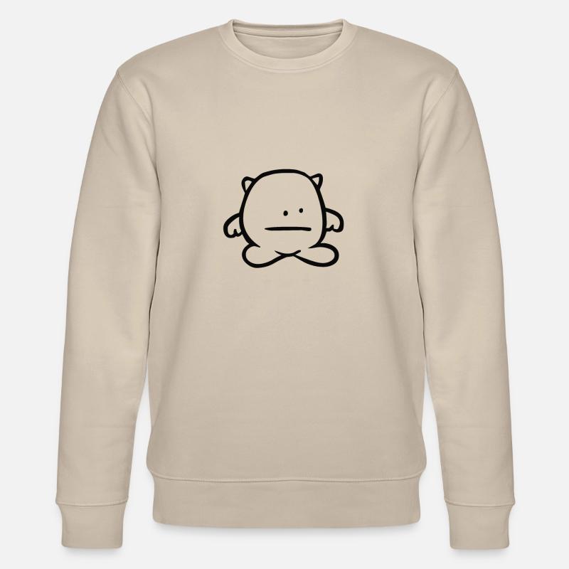 Trauriges Monster / Männchen (Schwarz) - Stanley/Stella Unisex Bio-Sweatshirt CHANGER  - Beige