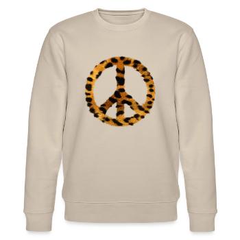 Peace my love - Stanley/Stella CHANGER Unisex Organic Sweatshirt - beige - Front - Nik (191cm) & Marisol (170cm)
