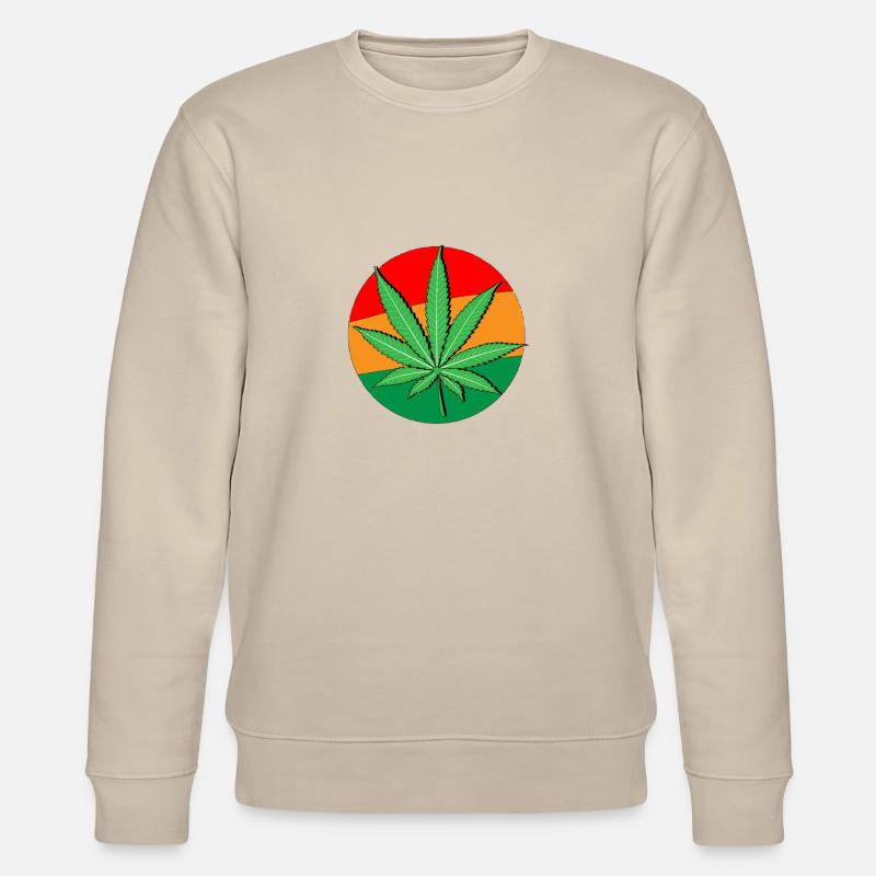 MARIJUANA EMBLEM - Stanley/Stella Unisex Bio-Sweatshirt CHANGER  - Beige