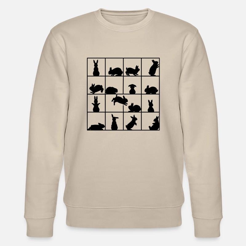 Rabbit cube - Stanley/Stella CHANGER Unisex Organic Sweatshirt - beige