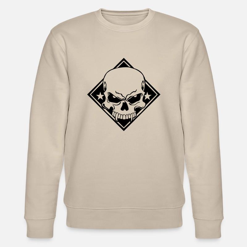 Evil Skull - Stanley/Stella CHANGER Unisex Organic Sweatshirt - beige