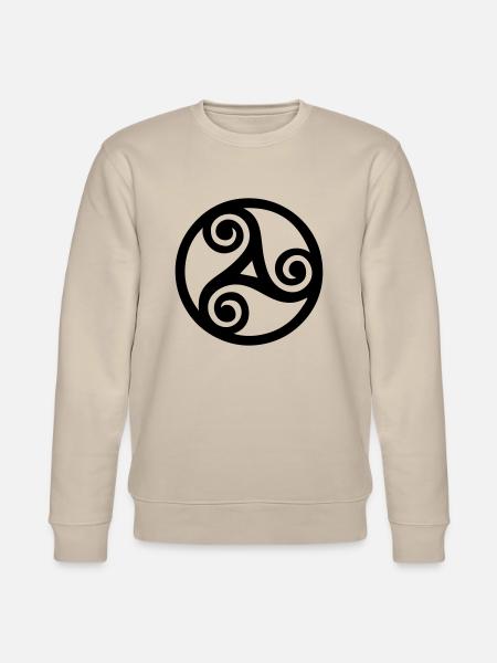 triskele celtic symbol in tattoo tribal style - Stanley/Stella Unisex Bio-Sweatshirt CHANGER  - Beige
