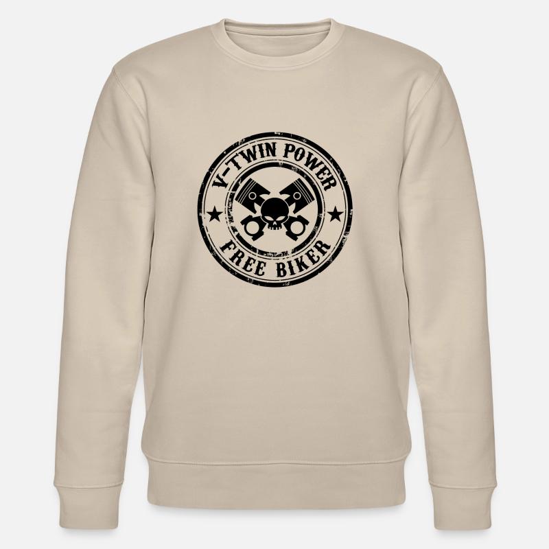 Free Biker design 02 - Sweat bio CHANGER Stanley/Stella Unisexe - beige