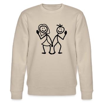 Freundlich Paar - Stanley/Stella Unisex Bio-Sweatshirt CHANGER  - Beige - Vorne - Nik (191cm) & Marisol (170cm)