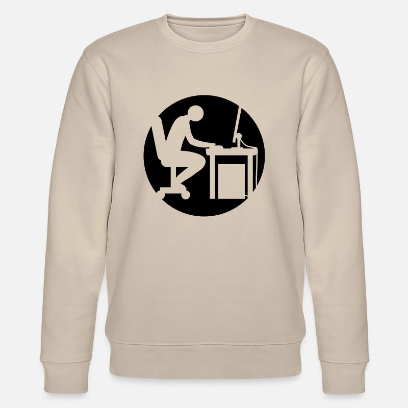 Computer desk nerd logo - Stanley/Stella CHANGER Unisex Organic Sweatshirt - beige