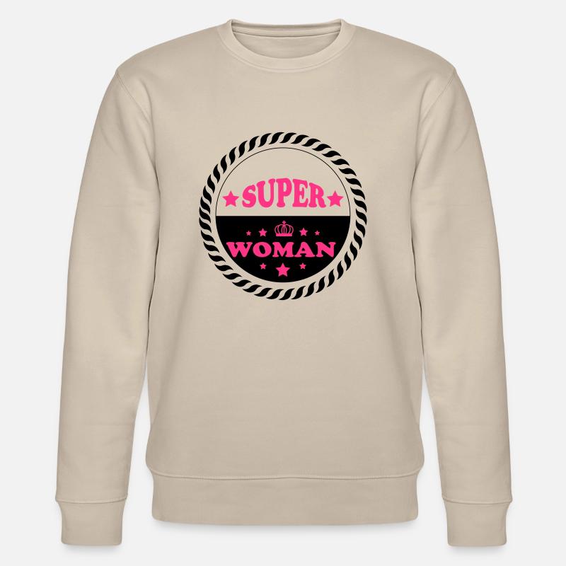 Super woman - Stanley/Stella Unisex Bio-Sweatshirt CHANGER - Beige
