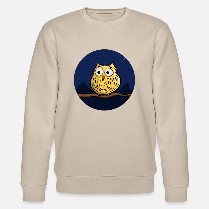 Cute owl at night - Sweat bio CHANGER Stanley/Stella Unisexe - beige