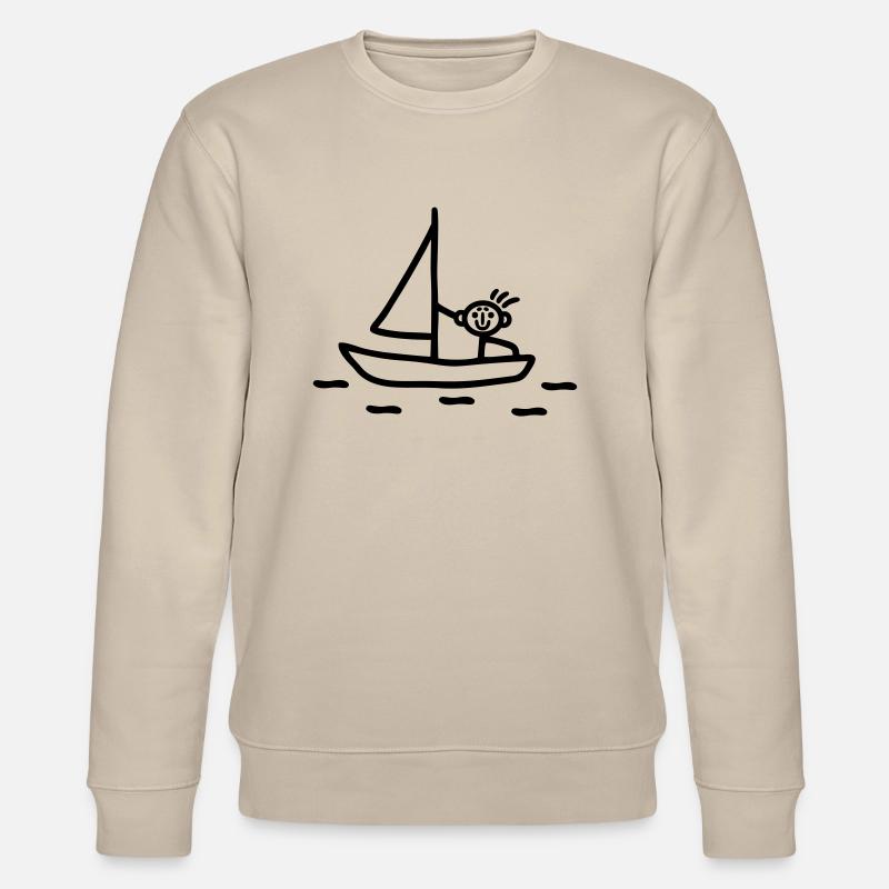 Strichmännchen segeln - Stanley/Stella Unisex Bio-Sweatshirt CHANGER - Beige