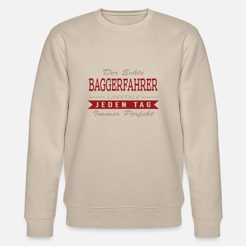 Der echte Baggerfahrer - Stanley/Stella Unisex Bio-Sweatshirt CHANGER  - Beige