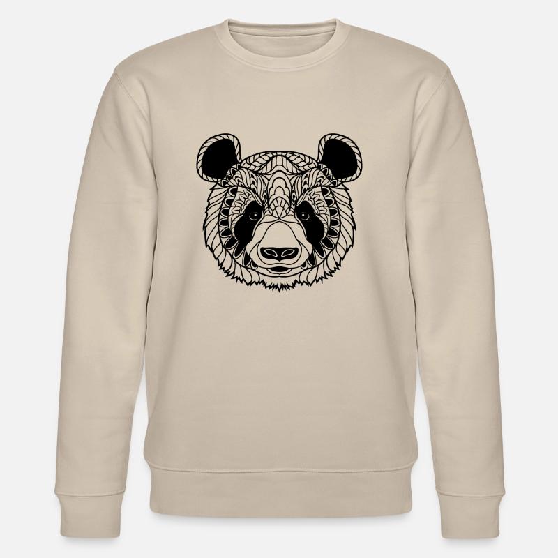 Cute Panda Face Illustration - Sweat bio CHANGER Stanley/Stella Unisexe - beige