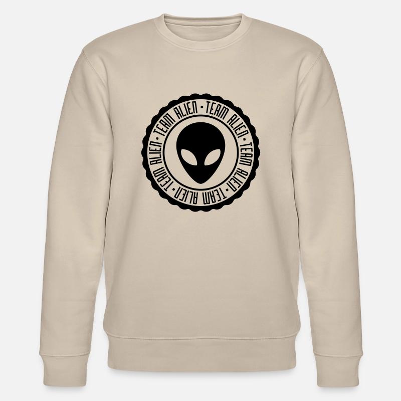 Team Alien rubber stamp - Stanley/Stella CHANGER Unisex Organic Sweatshirt - beige