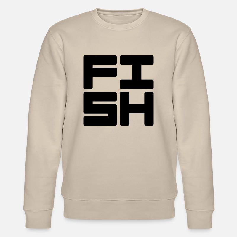 Fish Text Logo - Sweat bio CHANGER Stanley/Stella Unisexe - beige