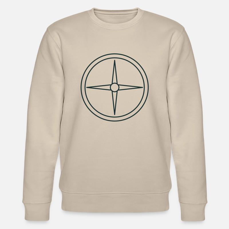 Compass rose with points - Stanley/Stella CHANGER Unisex Organic Sweatshirt - beige
