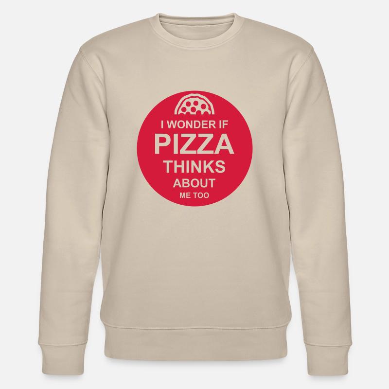 pizza thinks about me - Stanley/Stella CHANGER Unisex Organic Sweatshirt - beige