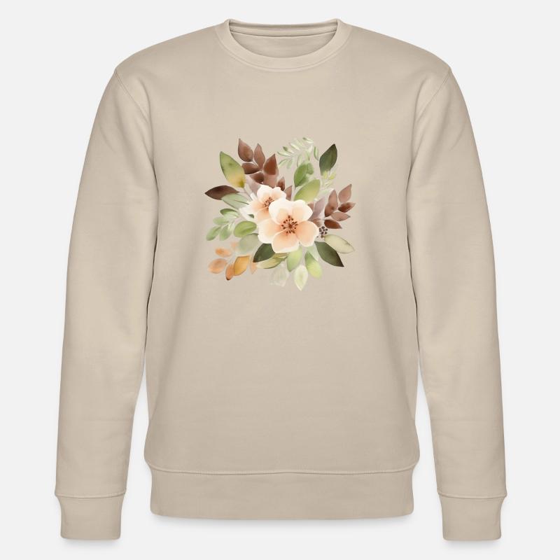 Wunderschöne Blumen im Boho Stil - Stanley/Stella Unisex Bio-Sweatshirt CHANGER - Beige