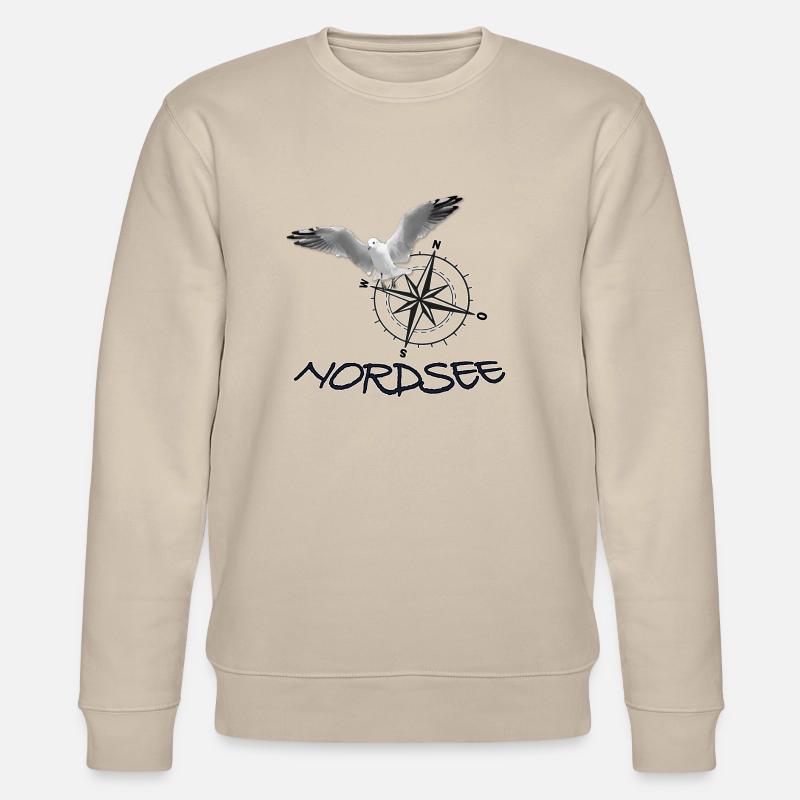 Nordsee - Möwe mit Kompass - Stanley/Stella Unisex Bio-Sweatshirt CHANGER  - Beige