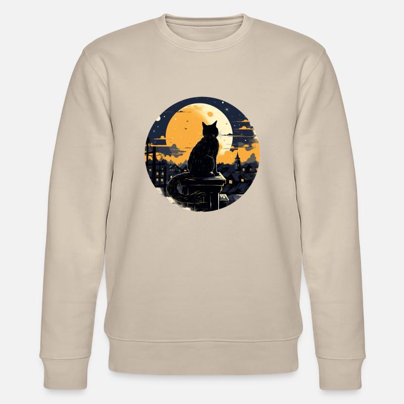 Mitternachtskatze - Stanley/Stella Unisex Bio-Sweatshirt CHANGER  - Beige