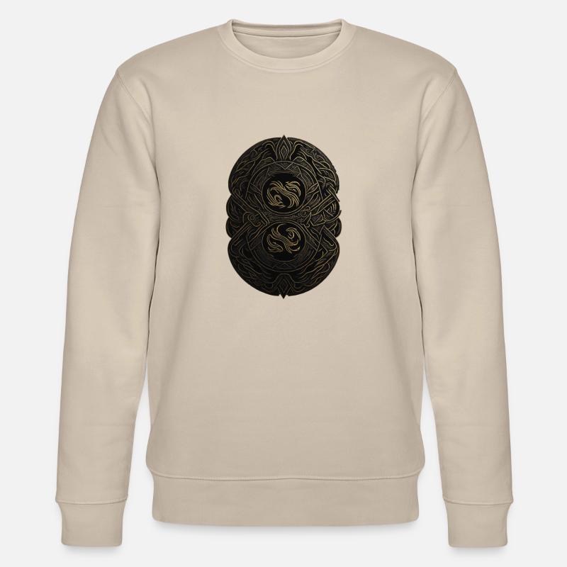 Mayan Black and Gold Monogram - Stanley/Stella CHANGER Unisex Organic Sweatshirt - beige