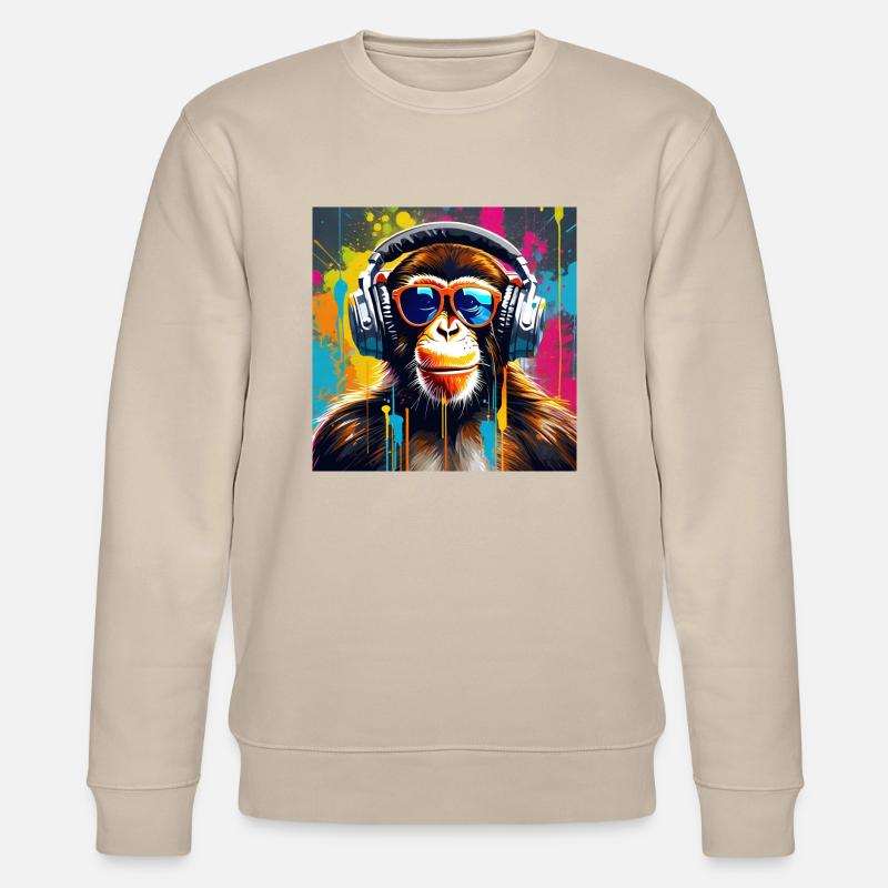 Singe de la musique - Sweat bio CHANGER Stanley/Stella Unisexe - beige