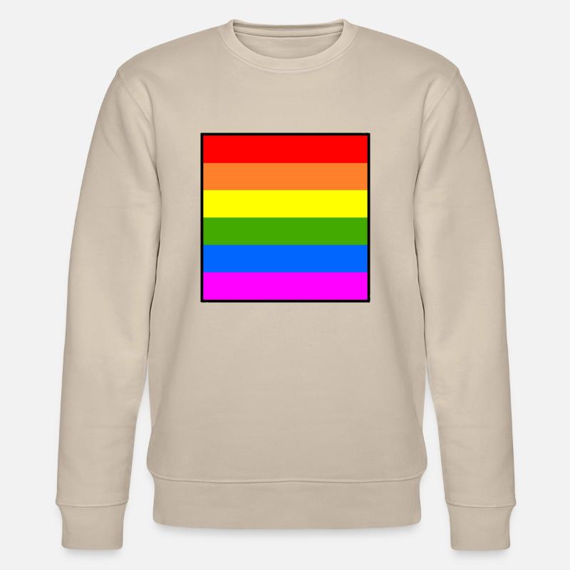 Drapeau arc-en-ciel Drapeau LGBT arc-en-ciel - Sweat bio CHANGER Stanley/Stella Unisexe - beige