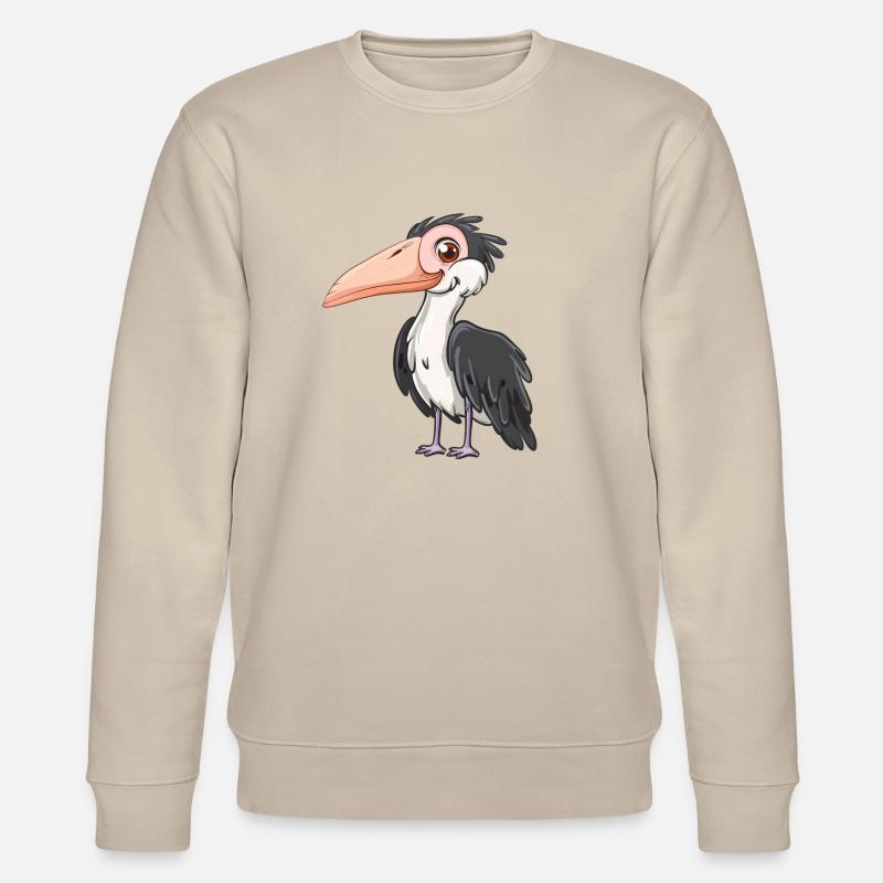 Illustration Eines Lustigen Vogels - Stanley/Stella Unisex Bio-Sweatshirt CHANGER  - Beige