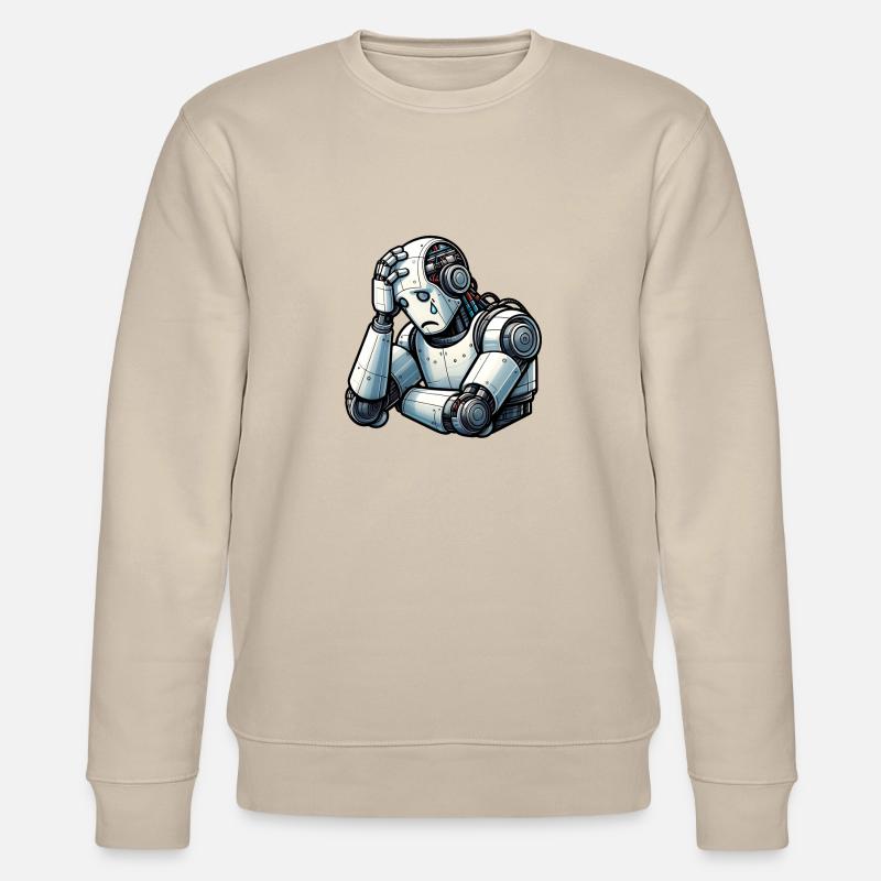Ängstlicher Roboter - Stanley/Stella Unisex Bio-Sweatshirt CHANGER  - Beige