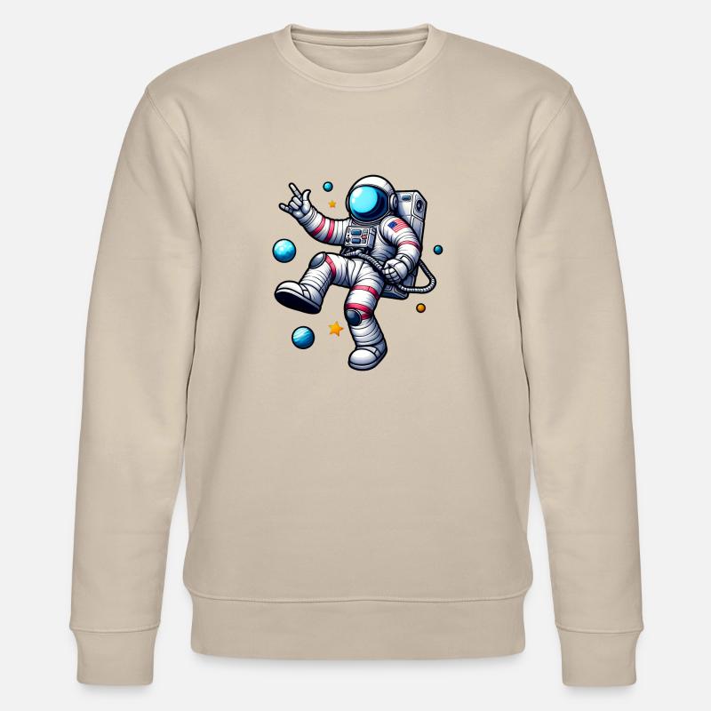 Astronaut Rock'N'Roll - Stanley/Stella Unisex Bio-Sweatshirt CHANGER  - Beige