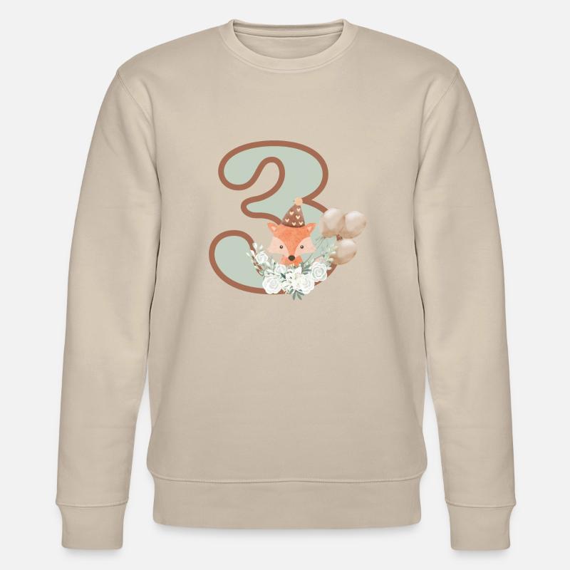 3e anniversaire renard fleurs - Sweat bio CHANGER Stanley/Stella Unisexe - beige