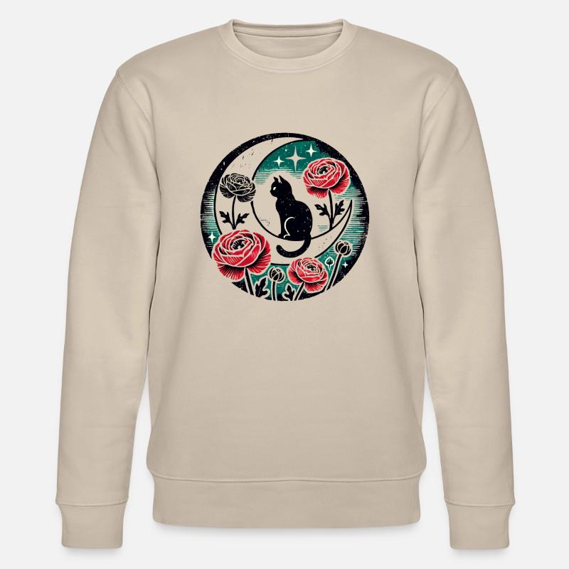 Lune chat noir - Sweat bio CHANGER Stanley/Stella Unisexe - beige