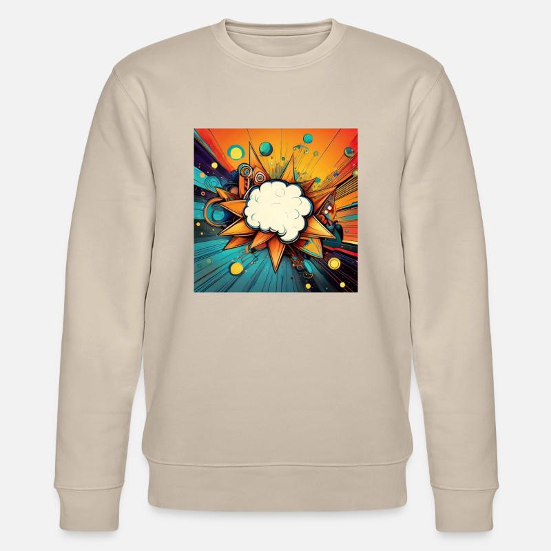 Vibrant Abstract Explosive Cloud Design - Stanley/Stella CHANGER Unisex Organic Sweatshirt - beige