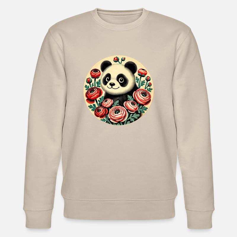 Niedlicher Panda - Stanley/Stella Unisex Bio-Sweatshirt CHANGER  - Beige