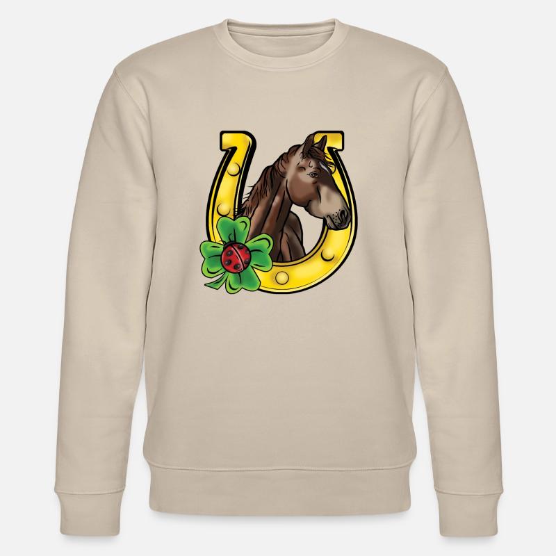 Comic Pony im Glück - Stanley/Stella Unisex Bio-Sweatshirt CHANGER  - Beige