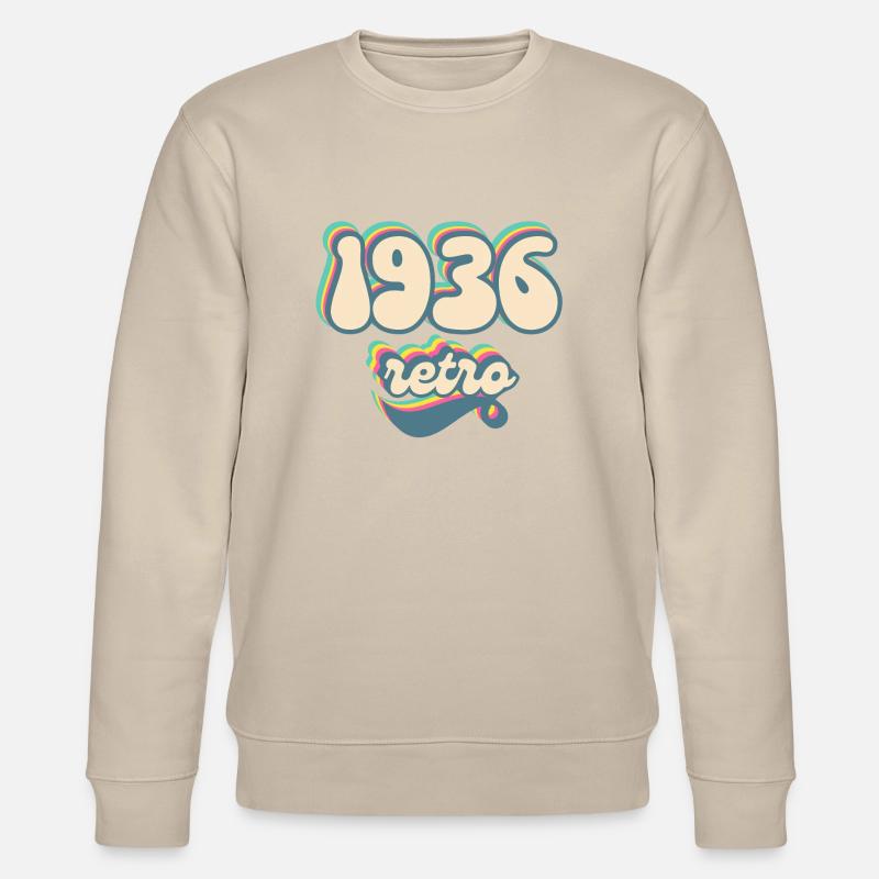 1936 retro gift idea - Stanley/Stella CHANGER Unisex Organic Sweatshirt - beige