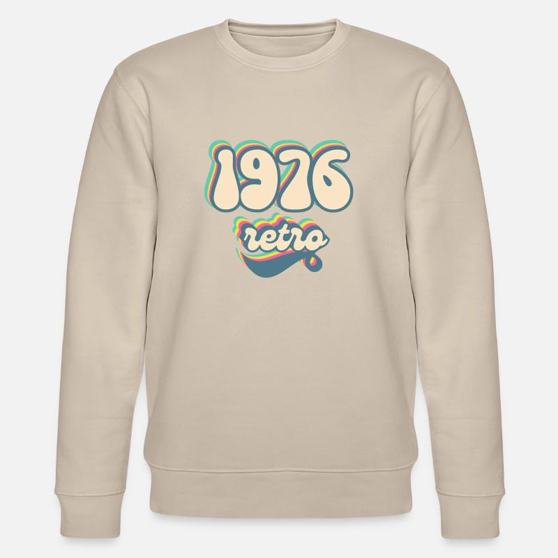 1976 Retro Geschenkidee - Stanley/Stella Unisex Bio-Sweatshirt CHANGER  - Beige