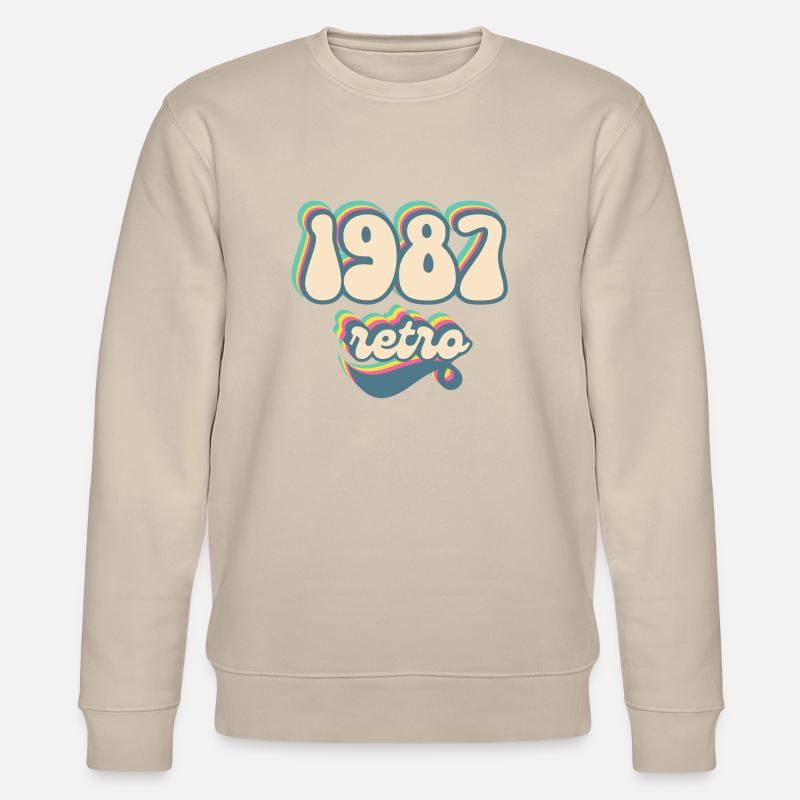 1987 Retro Geschenkidee - Stanley/Stella Unisex Bio-Sweatshirt CHANGER  - Beige