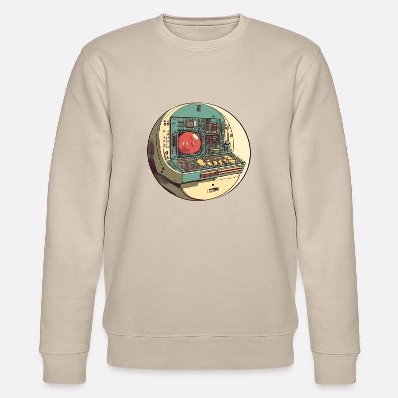 Retro-Computer: Die Anfänge der Technik! - Stanley/Stella Unisex Bio-Sweatshirt CHANGER  - Beige
