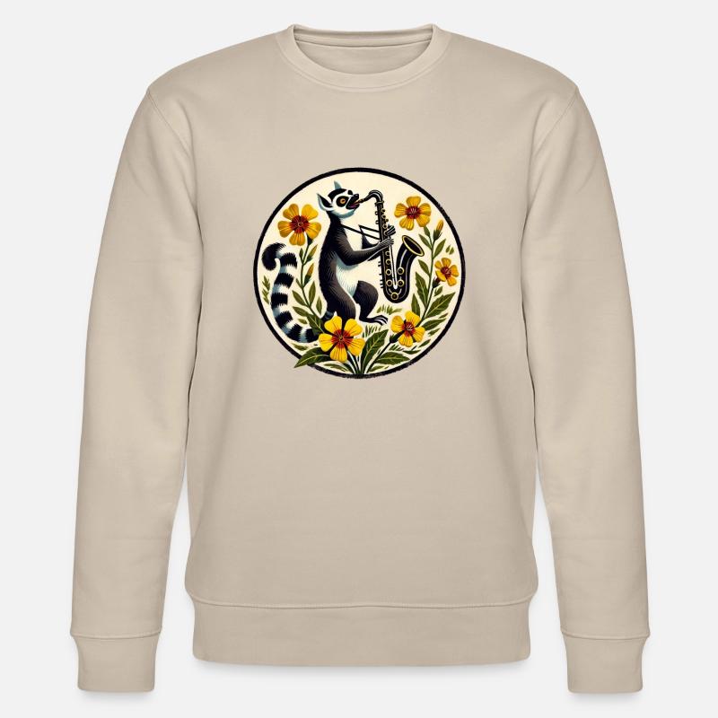 Saxophon Lemur - Stanley/Stella Unisex Bio-Sweatshirt CHANGER  - Beige