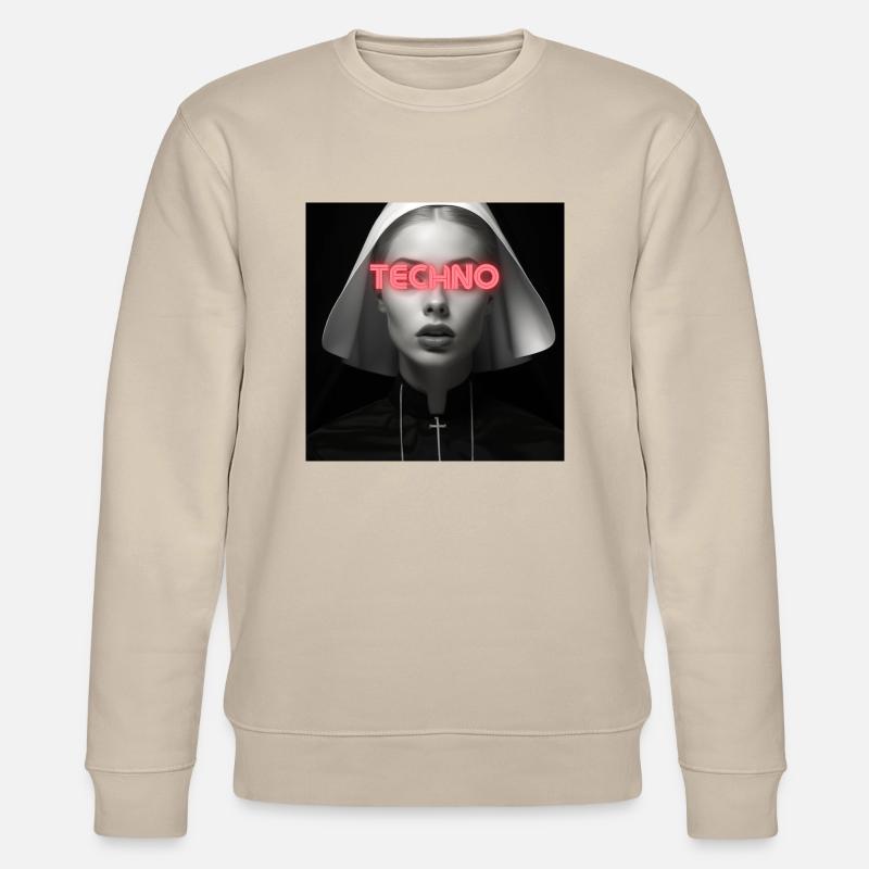 La nonne techno - Rave Design - Sweat bio CHANGER Stanley/Stella Unisexe - beige