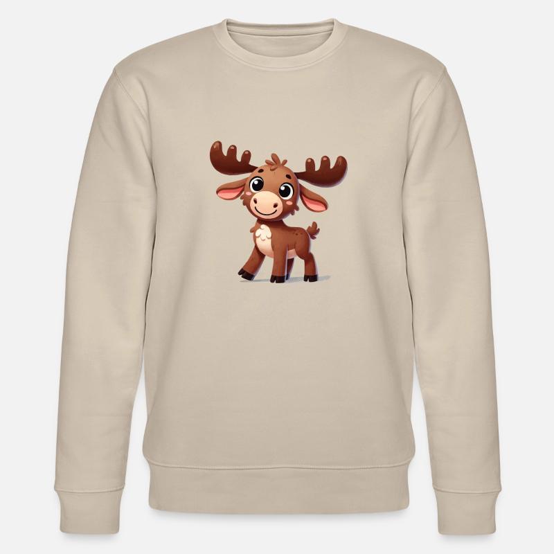 Elch Comic - Stanley/Stella Unisex Bio-Sweatshirt CHANGER  - Beige
