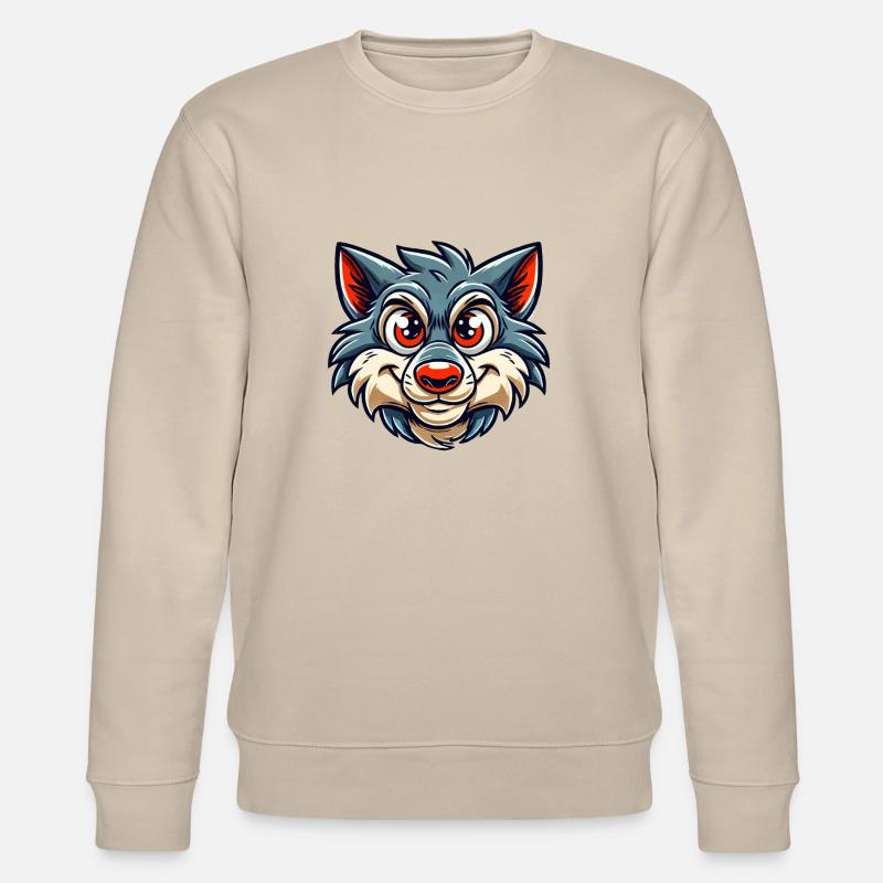 Wolf Comic - Stanley/Stella Unisex Bio-Sweatshirt CHANGER  - Beige