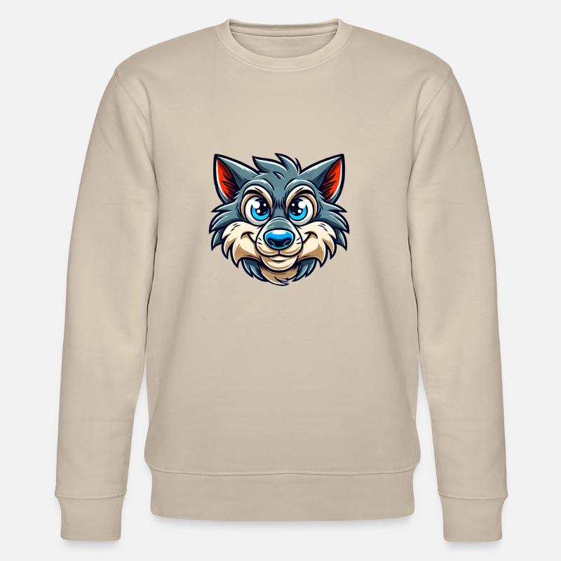 Wolf Comic - Stanley/Stella Unisex Bio-Sweatshirt CHANGER  - Beige