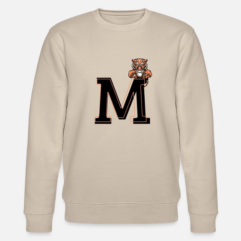 Letter m tiger - gift idea - Stanley/Stella CHANGER Unisex Organic Sweatshirt - beige