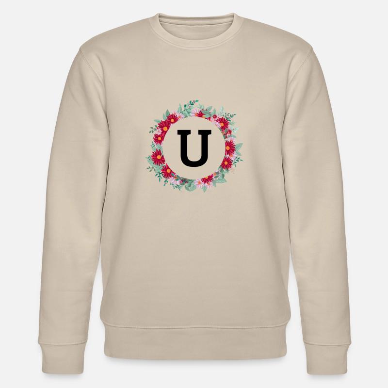 Buchstabe u Blumenkrone - Stanley/Stella Unisex Bio-Sweatshirt CHANGER - Beige