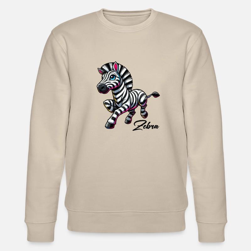 zebra comic - Stanley/Stella CHANGER Unisex Organic Sweatshirt - beige