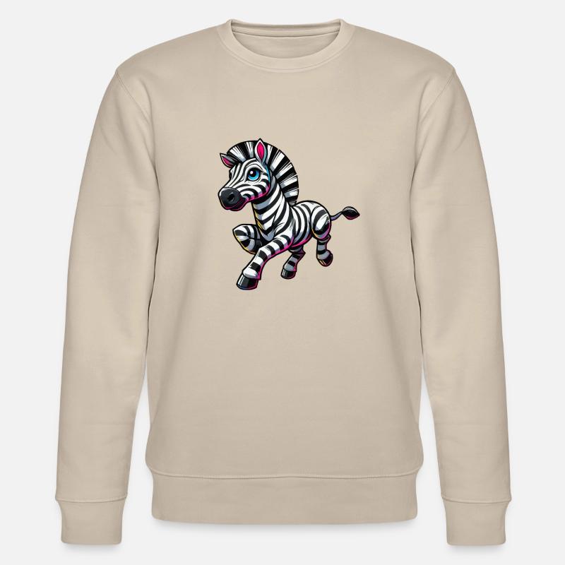 zebra comic - Stanley/Stella Unisex Bio-Sweatshirt CHANGER  - Beige