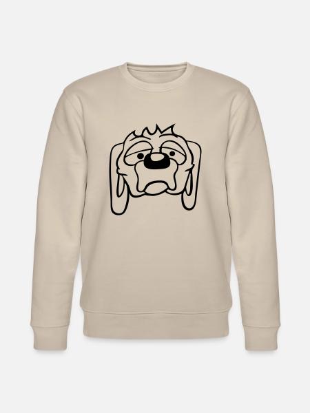 Dog looks unhappy sad shy fear - Stanley/Stella CHANGER Unisex Organic Sweatshirt - beige