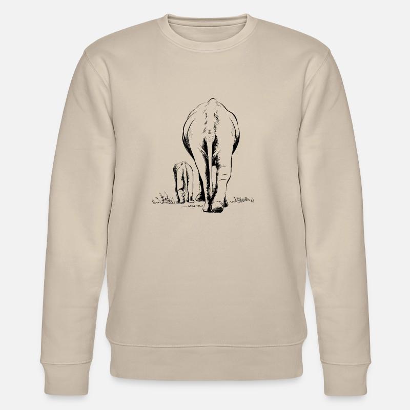 Zwei Elefanten - Stanley/Stella Unisex Bio-Sweatshirt CHANGER  - Beige