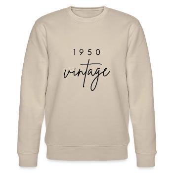 Jahrgang 1950er Jahre Jubiläum - Stanley/Stella Unisex Bio-Sweatshirt CHANGER  - Beige - Vorne - Nik (191cm) & Marisol (170cm)